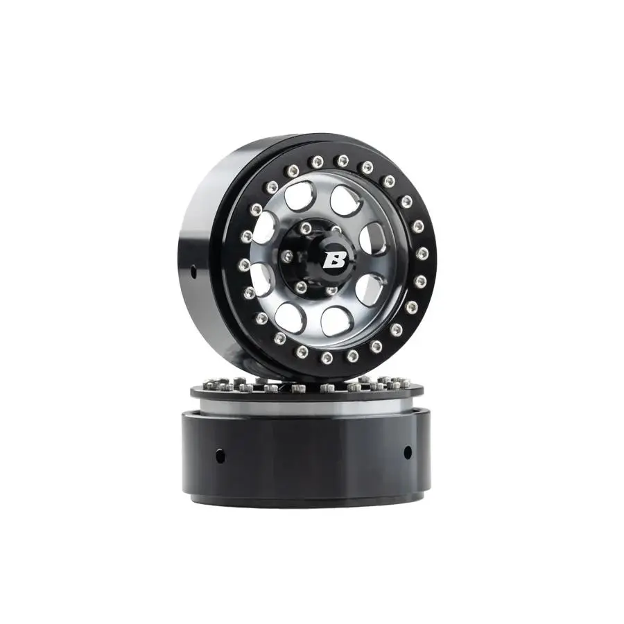 BATRAZZI 1.9" Aluminum D-Hole Beadlock Wheels Gun Metal (2pcs)
