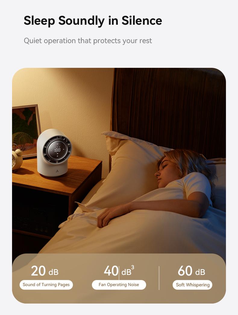 Aecooly Touch Control Desk Fan, 100 Speeds Quiet Bedroom Digital Display 8000mAh 3 Oscillation Angles Battery Powered Small Desktop Table Fan for Bedroom, Bedside, Office, Travel, FathersDayGift