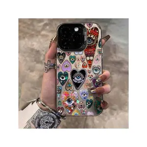 Yuanqi Black Heart Eye Pattern TPU Anti Drop Full Coverage Precision Protective Case Suitable For Apple  6/ 7/ 8/ X/ Xs/ Xr/ Xs Max/ 11/ 12/ 13/ 14/ 15/ 16 Pro Max