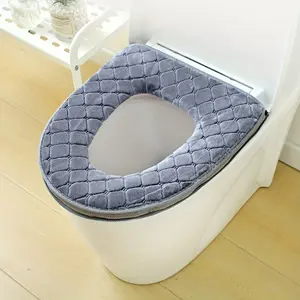 Toilet Mat Long Plush Toilet Mat Thickened Home Use Washable Toilet Seat Pad
