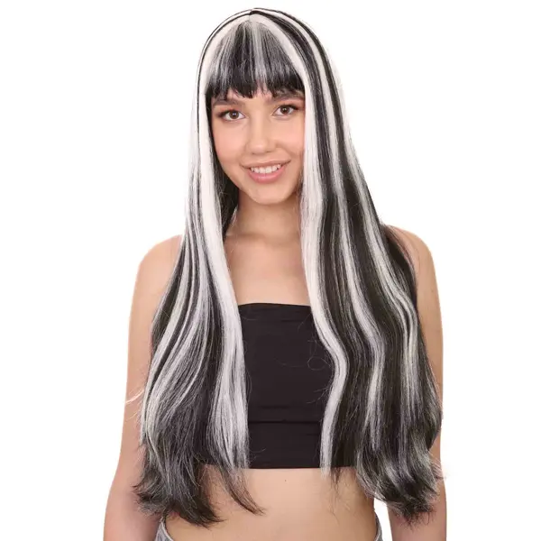 HPO Adult Women's Monster Wig| Two Toned Long Cosplay Halloween Wig| Premium Breathable Capless Cap
