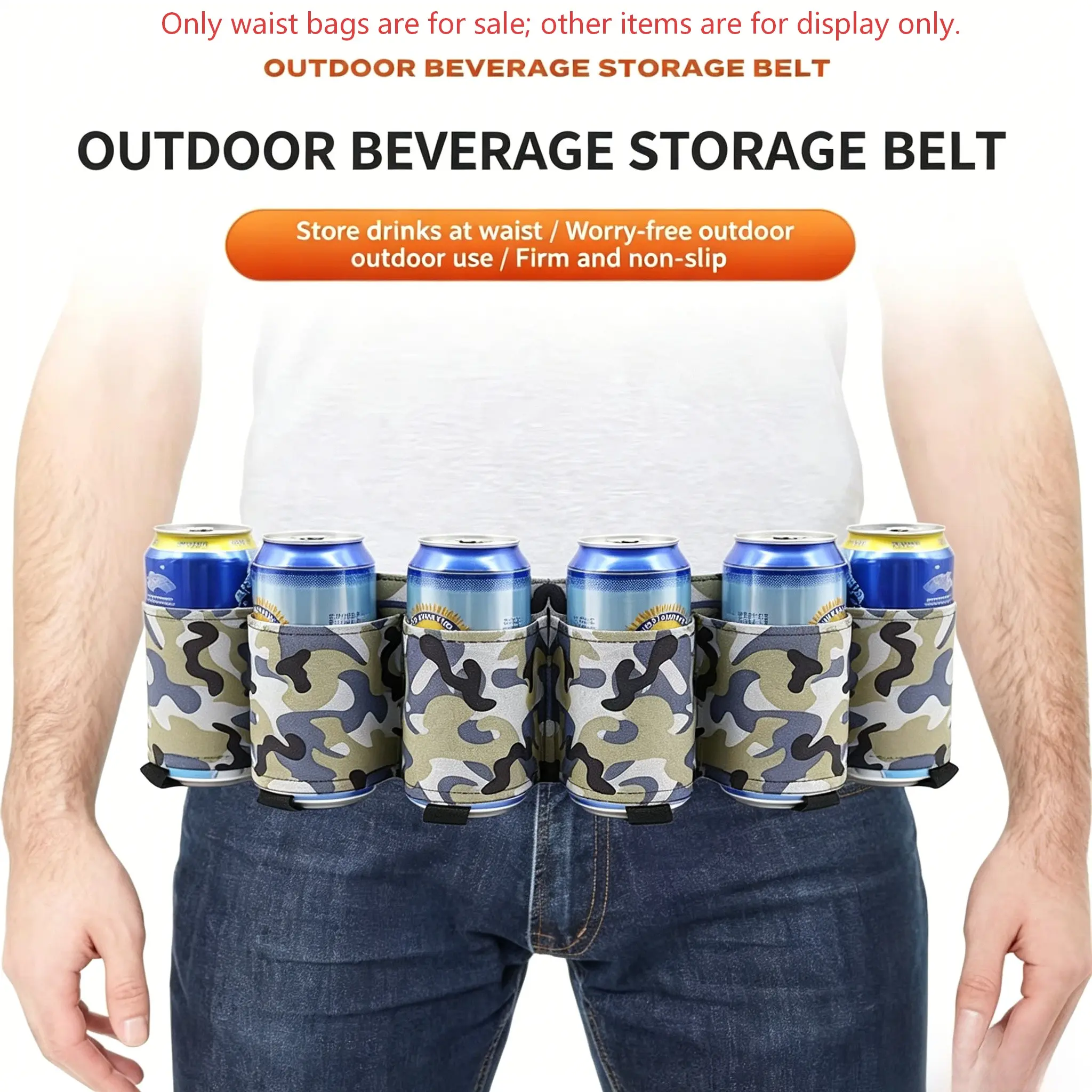 Multifunctional Beer Waist Pack, Portable Beverage Storage Belt, Drink Holder, Drink Carrier for Outdoor Picnic Gathering