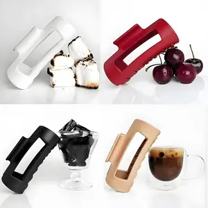 Simple Safety Squishy Silicone Hair Clips,  Non-slip Plain Large Ponytail Hair Claws, Cloud Claw Clips Square/Rectangle , Unsnappable for Thick or Fine Hair, Strong Hold All-Day Comfort