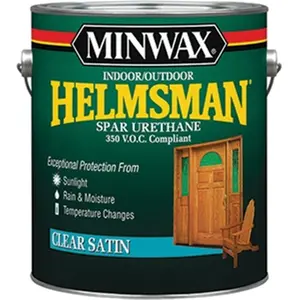 212 MAIN Minwax 13205 1 Gal. Helmsman Satin Spar Urethane - Sunlight Resistant, Weatherproof Wood Finish for Indoor/Outdoor Car Paint Care Coating