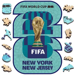 FIFA World Cup 2026 NYC New Jersey Logo Jigsaw Puzzle Officially Licensed 200 Laser-Cut Pieces 5MM Thick Soccer Fan Gift Modern Home Decor 8.4"x12.6"