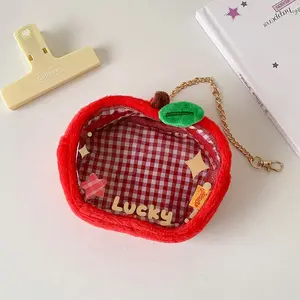 Cute Cartoon Fruit Plush Storage Bag, Sweet Girl Star Doll Display Case with Strap, Ideal for Backpack Accessories, Fun and Practical Organizer, Organizer Storage Supplies, Soft Pouch