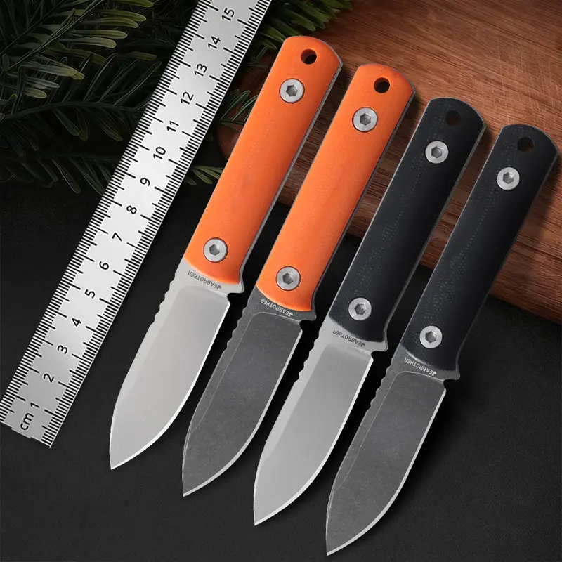 JEABROTHER DC53 Steel - G10 Handle Fixed Blade with Sheath, Survival Cutting Tool, Mail Cutting Knife, Box-Opening Knife, EDC Hand Tool