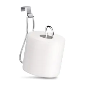 Metal No-Drill Toilet Paper Holder, Wall-Mounted Bathroom Roll Holder, Bathroom Accessory, Easy Installation, Space-Saving Design, Durable Metal Material