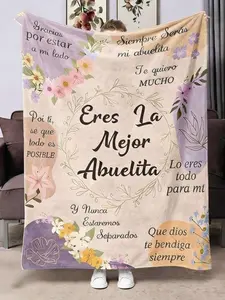 Floral Pattern Blanket, 1 Count Soft Throw Blanket, Air-conditioned Room Blanket, Warm Nap Blanket For Home Office Travel Camping,Christmas Gift, Gift Blanket, Gift For Kids, Special Gift,summervibes