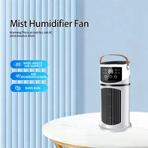 Mist Humidifier Cold Fan, 9 Speed Settings, 3 Spray Holes, 8 Hour Timer, 7 Color Lights, Ideal for Home, Dorm, Office, Summer Essential