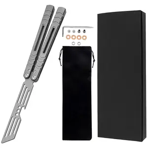Aluminum Balisong Knife Trainer, Pocket Tool, Manual Flipper, Lever Bottle Opener, Beginner Training, Handheld Tool, Model Xinghao Lg05