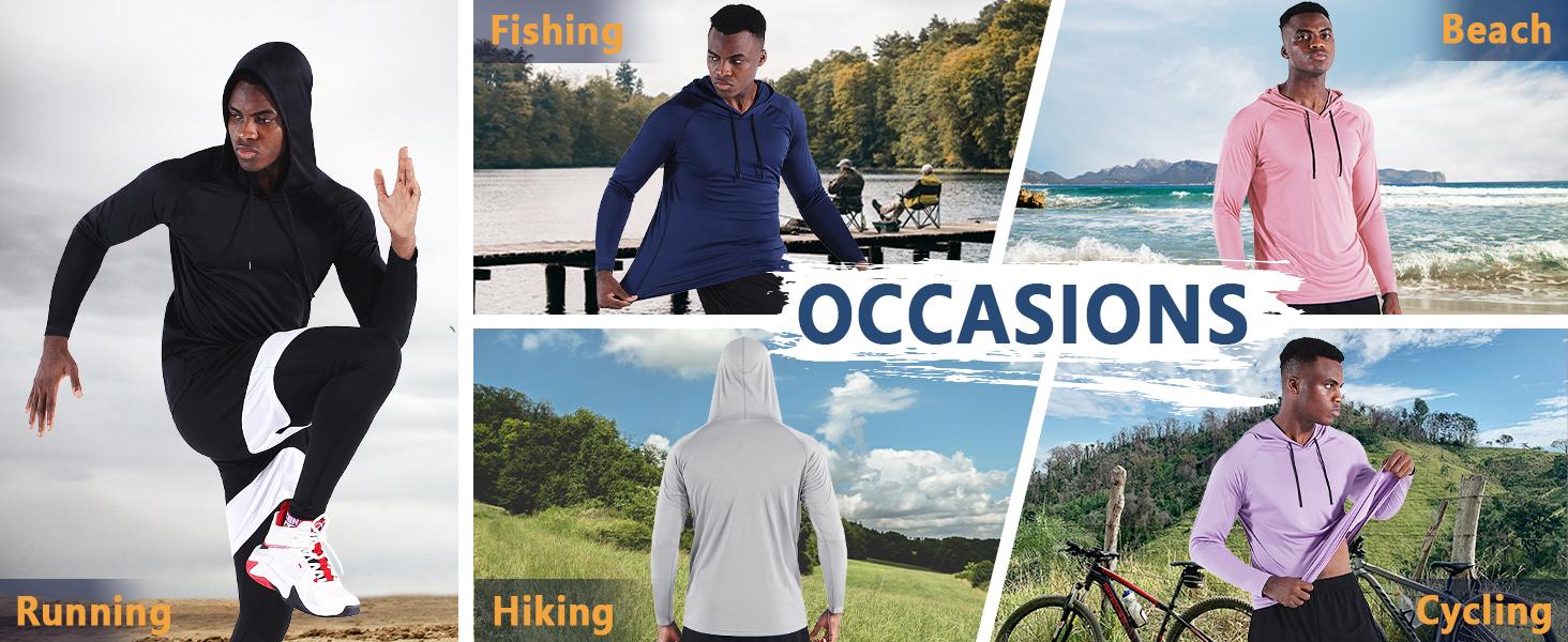 Men's Lightweight Performance Hoodie, Breathable Quick-Dry Workout Hooded Sweatshirt, Active Athletic Pullover for Running, Gym, Training and Outdoor Sports