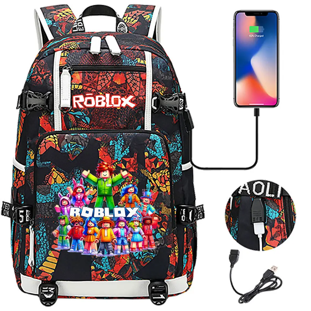 2026 New Game Print USB Backpack for Middle and High School Students, Large Capacity Travel Backpack for Men and Women