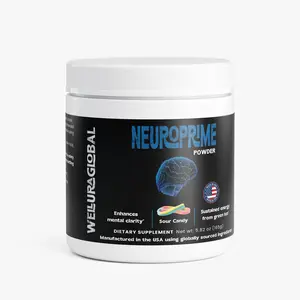 Wellura NeuroPrime Powder - Focus Powder Sour Candy - Cognitive Support Supplement with Alpha-GPC & Natural Caffeine - 165g Healthcare Fitness Dietary Optimum