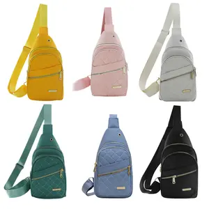 2025 Solid Color Quilted Fanny Pack - Casual Large Capacity Zipper Chest Belt Bum Bag, Adjustable for Daily Use, Lightweight & Waterproof