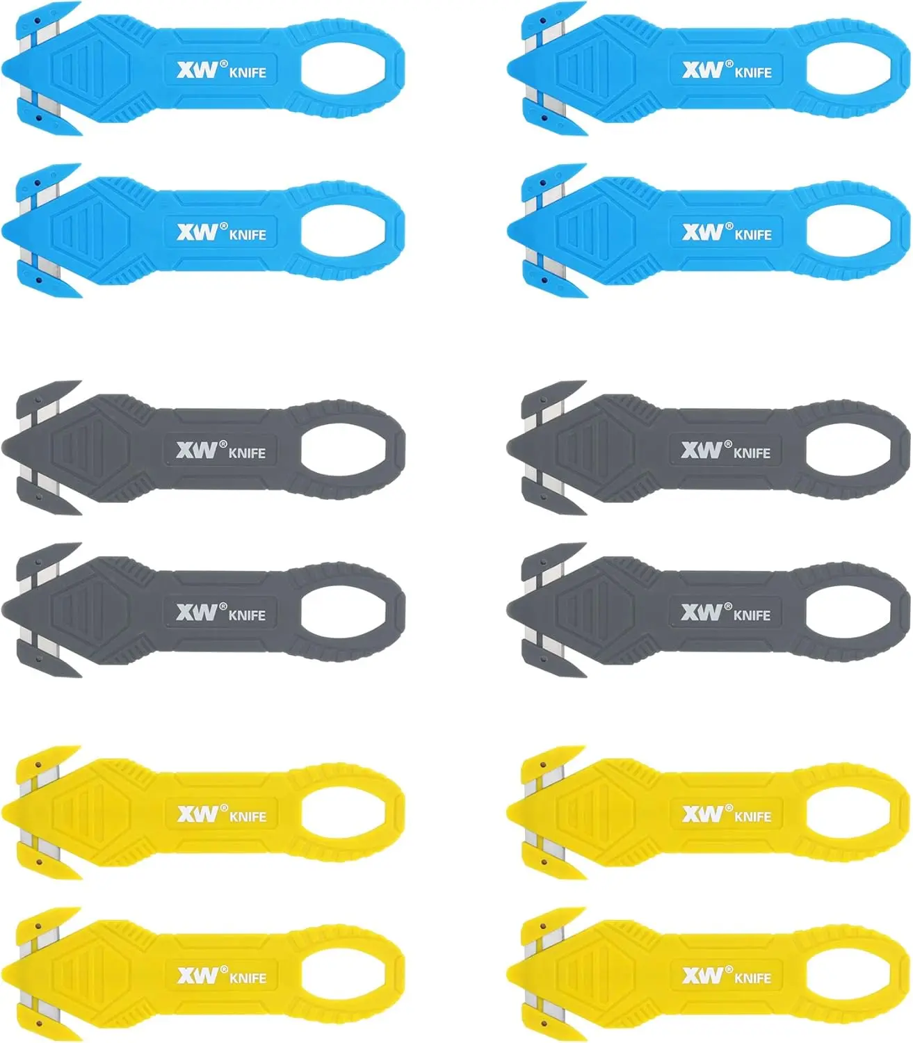 Safety Box Cutter of Stainless Steel Blade, Carton and Package Opener of Assorted Colors, 12-Pack