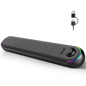 Desktop  Speakers, Stereo Soundbar,  5.3, USB/USB-C Power and Audio Transmission, Plug-and-Play, Compatible with PC, , Laptops, Monitors, RGB Lighting, Wired Gaming Speakers