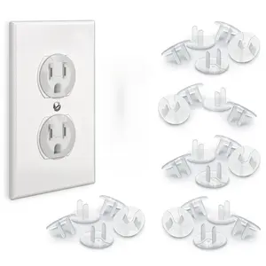24 Pack Outlet Covers & Removal Tool Baby Proofing, Provide Shock Prevention and Easy Installation, Safe and Secure Plastic Plug Covers for Power Sockets (24 Outlet Covers)