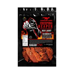 Creeping Reaper Beef Jerky - Extreme Heat Beef Jerky Product with Authentic Flavor and Textured Snack Salt Natural