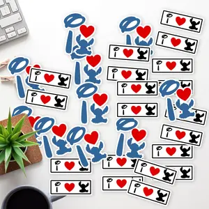 Stickers Pack 20 Pcs I Aesthetic Heart Car Water Stitch Luggage Bumper Colorful Bike Guitar Bottle Waterproof Skateboard Laptop Vinyl