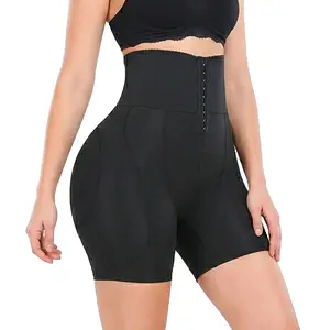Women's High-Waisted Seamless Compression Shapewear Shorts, Spandex-Nylon Blend, Smooth, Adjustable Removable Pads, Tummy Control, Butt Lifter, Hip Curve Shaper, Minimalist Design, Pockets, Casual Wear