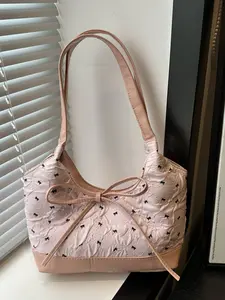 Valentine's Day Gift Bow Bag, Embellished Shoulder Bag, Fashion Casual Unique Crescent Shoulder Bag, Daily Shopping Street Commute Versatile Handbag for Women