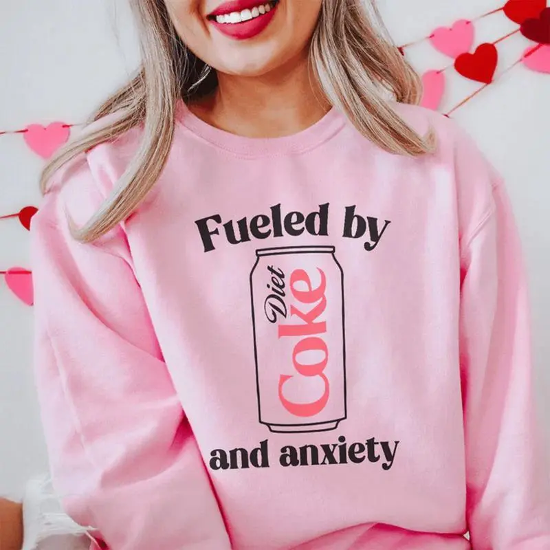 Fueled by Diet Coke Sweatshirt | Funny Soda Lover Crewneck for Trendy Style funny  sweatshirts