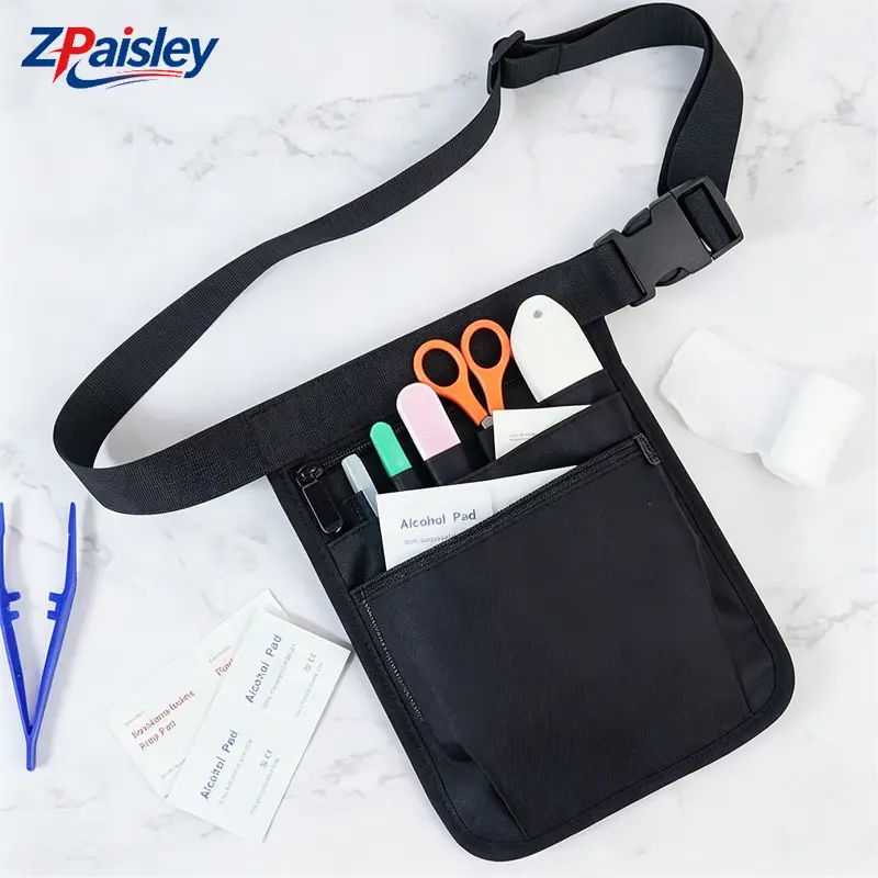 Multi Pocket Nurse Fanny Pack with Pen Holders & Zipper Pocket, Adjustable Waist Belt Utility Organizer Pouch for Nurses Waitress Medical Work