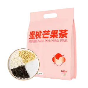 Peach Mango Herbal Tea Bags - Dried Fruit Infusion with Rock Sugar for Post-Meal Digestion & Throat Soothing - 5g x 12 Packs