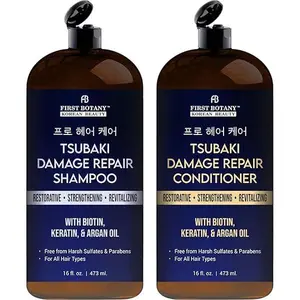Korean Damage Repair Shampoo & Conditioner Set – Restorative, Hair growth Products, Strengthening Routine Shampoo & Conditioner – Sulfate Free, Paraben Free, for All Hair Types, 16 fl oz