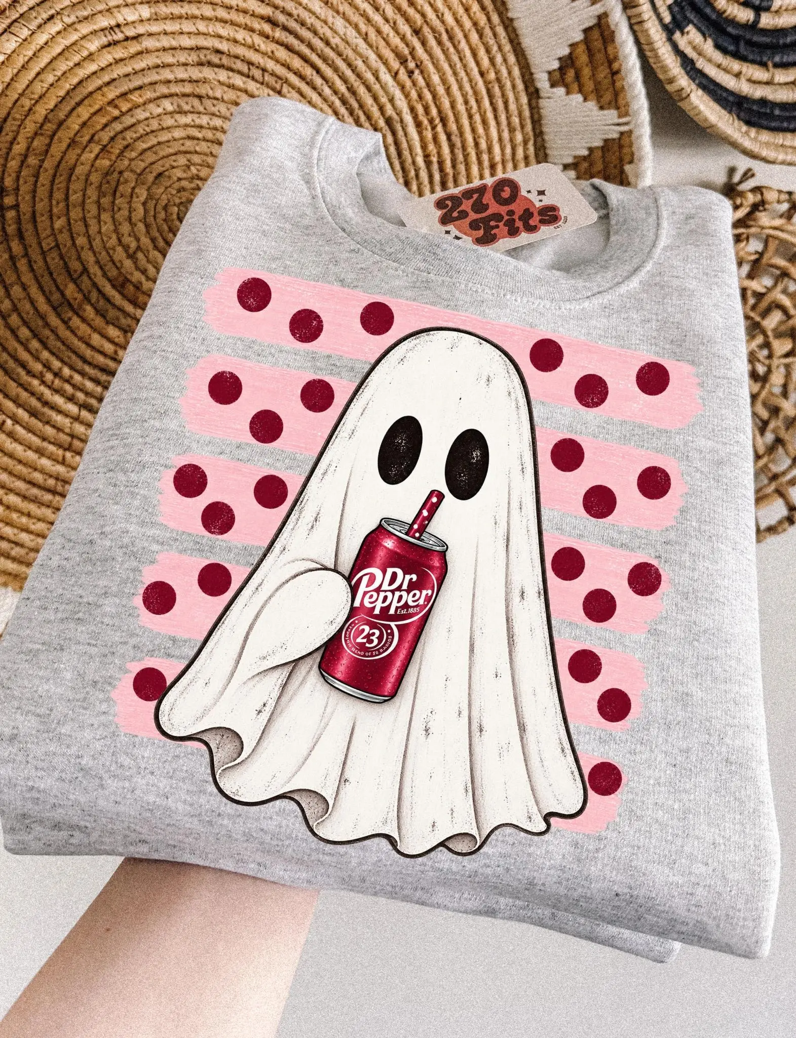 Halloween Dr #Pepperrr T-shirt, Soda Lover Tee, Hallowee Ghost Graphic Top, Funny Beverage Gift for Women, Halloween Gift
