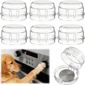 6pcs Gas Stove Knob Safety Cover for Safety, Heat-Resistant Adhesive Pet Proof Locks Gases Stoves Knobs Locks Oven Knobs Covers Clear Gas Stove Knob Covers