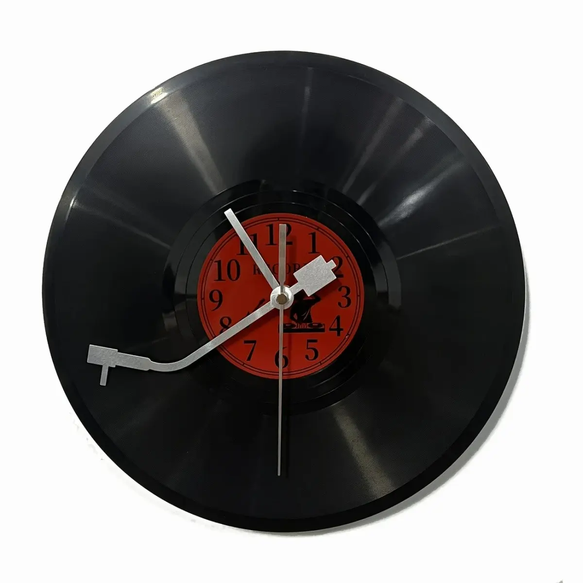 12 Inch Black Vinyl Record Wall Clock Creative Decorative Clock Handmade Art Deco Timepiece Music Room Home Wall Decor Unique Gift Idea (Battery Not Included)