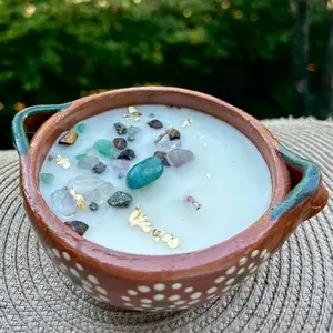 Casuelas de barro candles Floral Decor Aroma