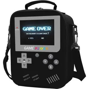 Boys Lunch Box for School, Gamer Kids Lunch Bag for Boys Girls, Insulated Video Game Lunchbox Waterproof Leakproof with Adjustable Shoulder Strap back to shcool