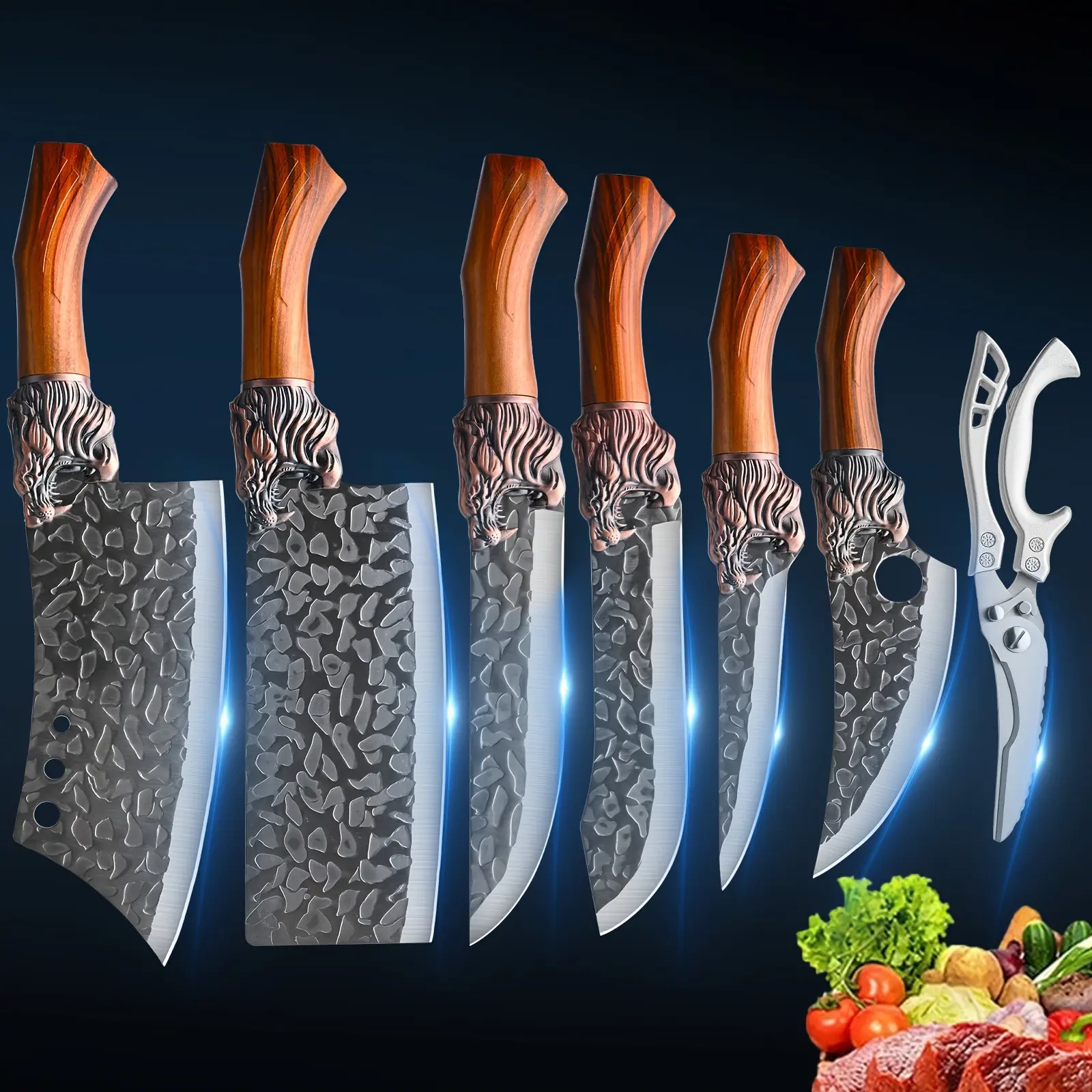 Leather Knife Roll with 8 Knives and Scissors, Brown Color, Ideal for Kitchen Organization and Storage