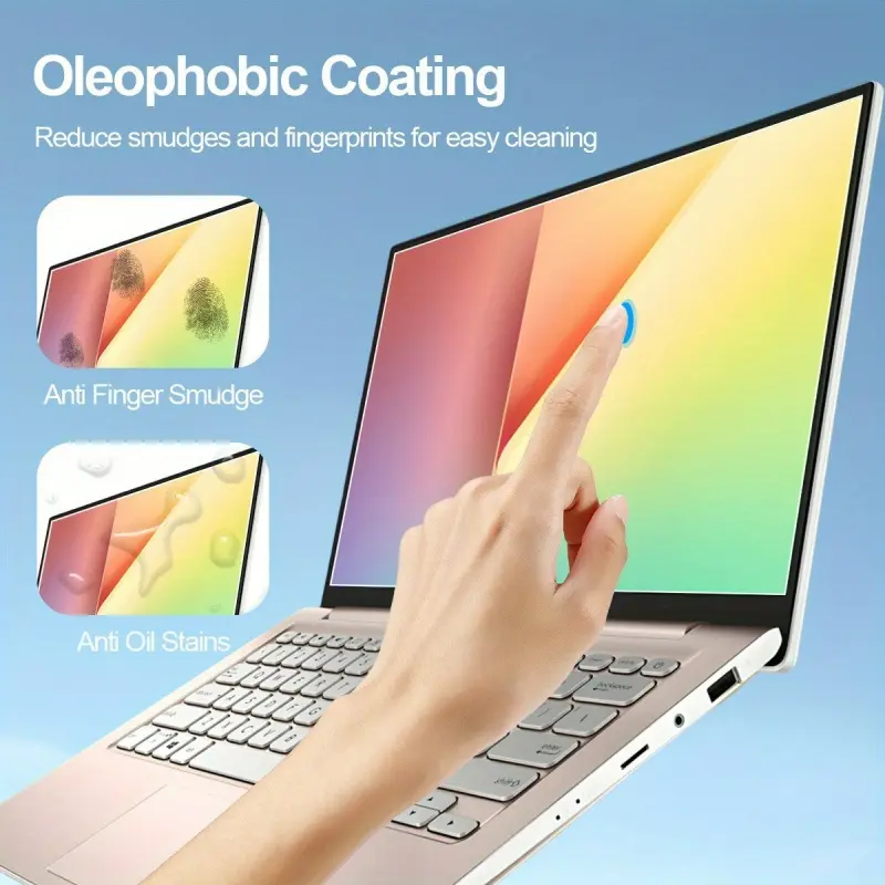 2PCS PET 15.6Inch Laptop Screen Shield 16:9 Ratio Anti Glare Fingerprint Proof Scratch Resistant Oleophobic Coating Anti Oil Stains Anti Finger Smudge for Lenovo Dell HP Acer Students Tech Fans Laptop Accessories