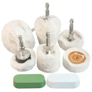 8 count Polishing Wheel for Drill, Buffing Wheel Polisher Kit with 1/4" Hex Shafts,Abrasive Wheels for Power-Operated Grinders (8)