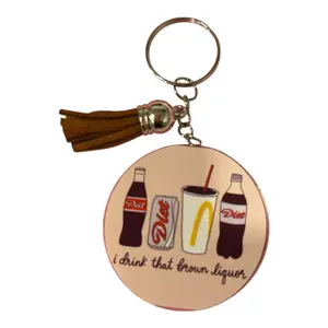 Diet Soda Handmade Keychain e with Tassel and Fun Quotes for Accessory Enthusiasts