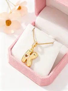 Bubble Initial Pendant Necklace for Women – Cute Balloon Letter Charm on a Box Chain, Delicate and Stylish, Perfect for Everyday Wear, Versatile Fashion Jewelry, Ideal Birthday Gift for Her