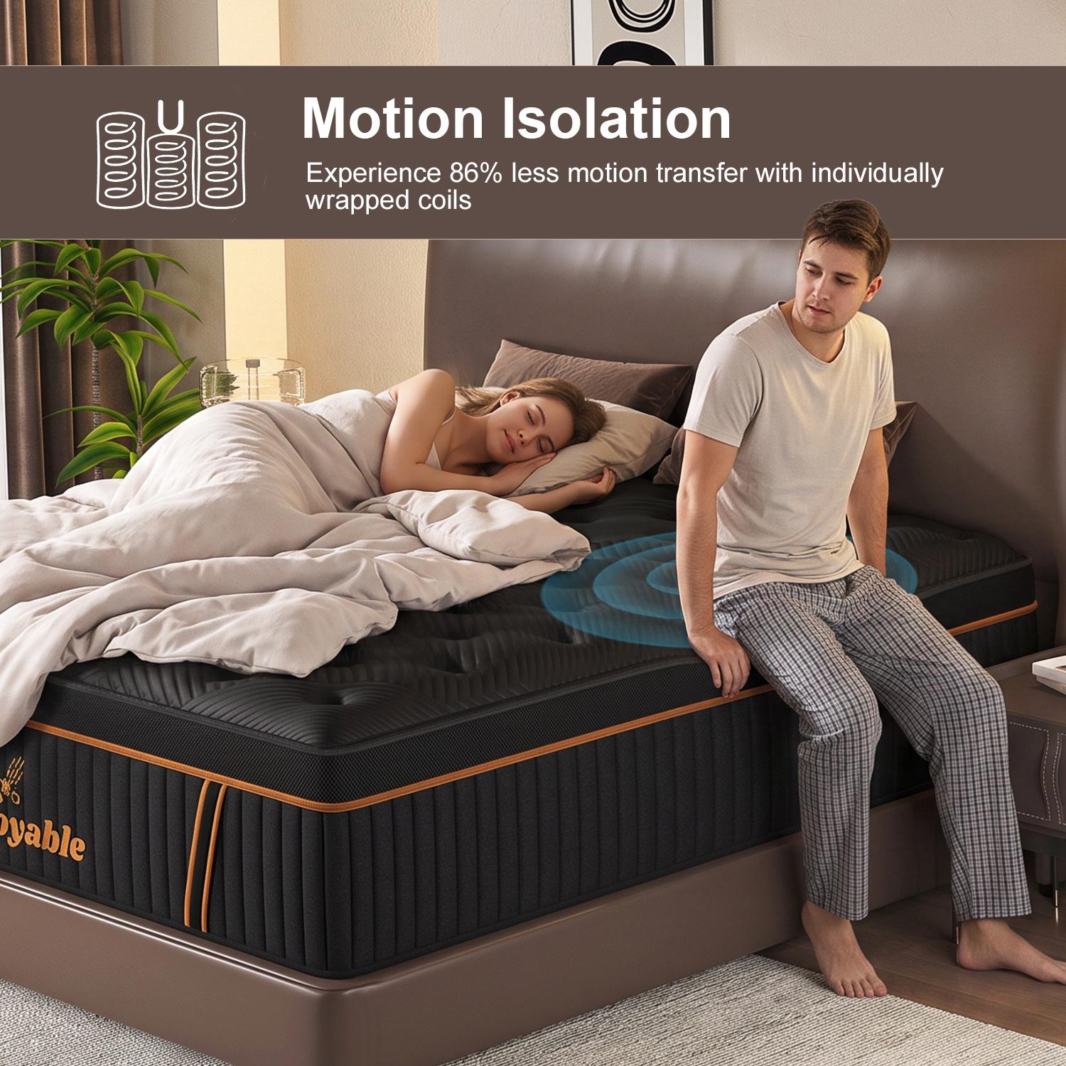 14" Twin Full Queen King Mattress,  Hybrid Mattress with Gel Memory Foam and Individually Pocket Innerspring Euro Top Mattresses Medium Firm for Motion Isolation, Edge Support, 100 Night Trial