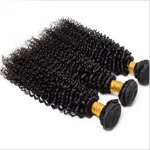 Kinky Curly Human Hair Bundles with 4x4 Lace Closure Exotic European American Style