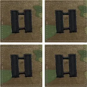 Military Rank Insignia Patch Multicam OCP Camouflage Hook & Loop Ripstop 4 Pack Made In USA