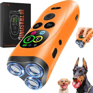 Dog Bark Deterrent Device, 3x Ultrasonic Anti-Barking, 6 Training Modes, 23 Ft Range, Indoor/outdoor Use, Safe & Humane, Rechargeable