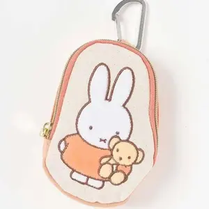Kawaii ​​ Embroidered Coin Purse Cute Cartoon Keychain Purse for Makeup & Keys Personality Style Storage Pouch​ Practical