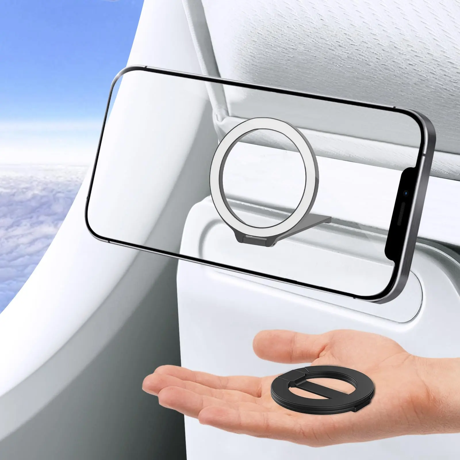 Mini Airplane Magnetic Phone Holder MagSafe Compatible Magnetic Travel Phone Mount Must-Have Long Flight Accessories Travel Essentials