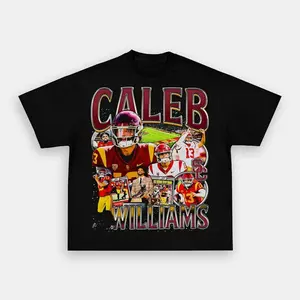 Caleb Williams Tee Retro Football Graphic T-shirt Unisex Gift for Sport Fans