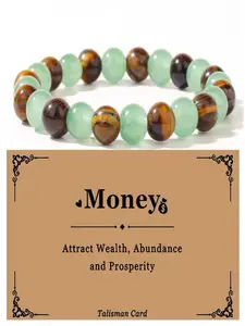 Money Attraction Bracelet with Aventurine & Tiger Eye, Blue Friendship Beaded Jewelry, Protection Gift Fashion Accessory