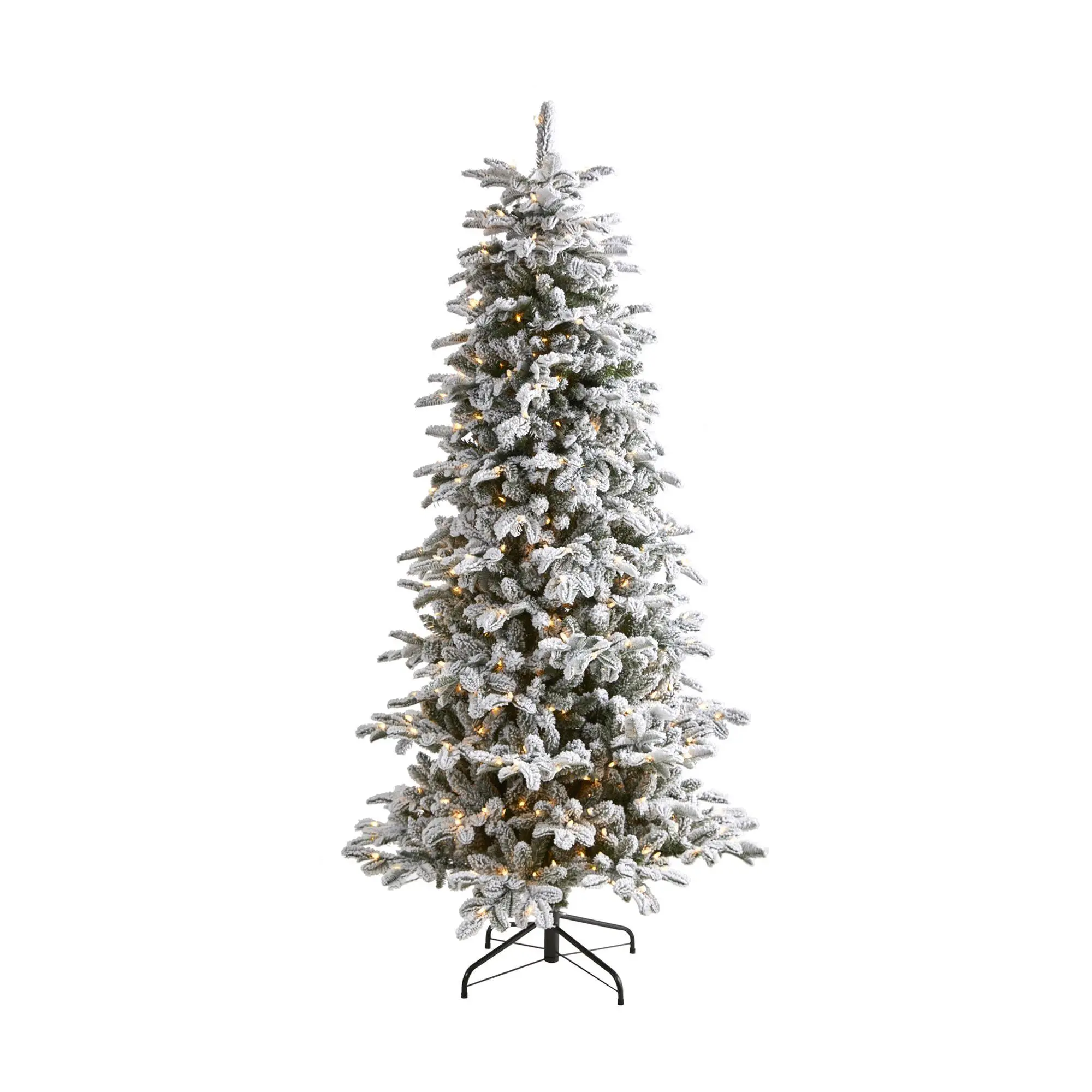 Nearly Natural 7' Flocked Christmas Tree w/550ights