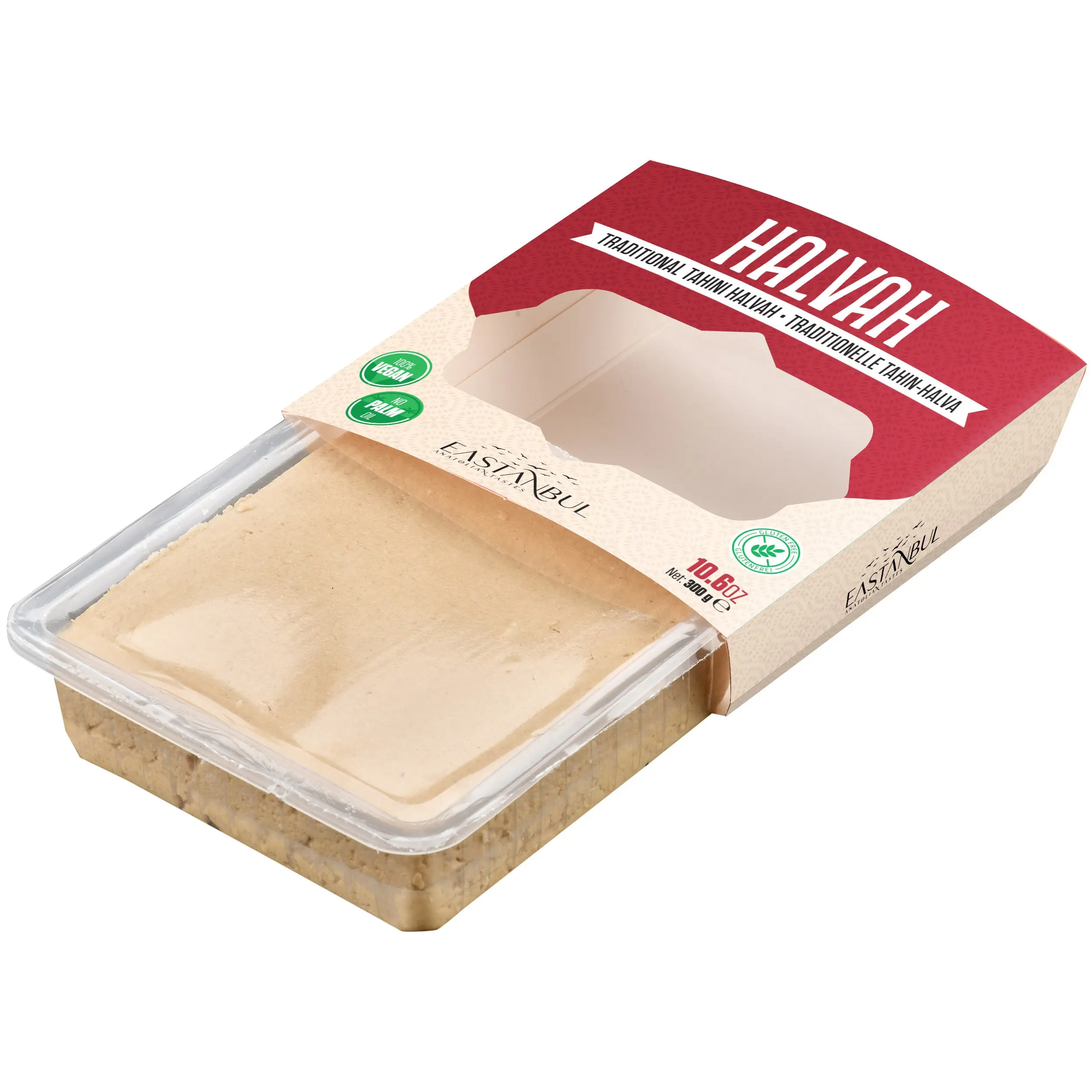 Eastanbul Halvah, Turkish Halva, Tahini Halva, Plain Tahini Halvah Candy, 10.6oz